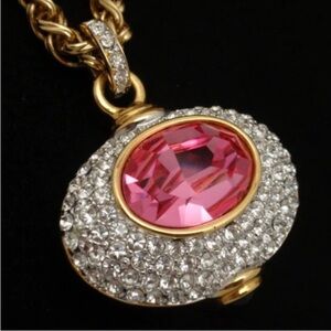 🆕 Nolan Miller Glamour Collection Reversible Pendant on Long Chain Necklace